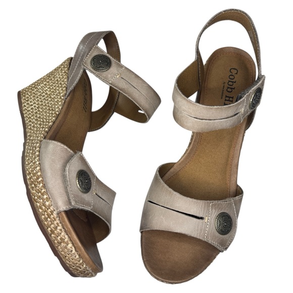 Cobb Hill New Balance wedge sandals shoes women’s size 10 taupe gray/beige - Picture 1 of 14